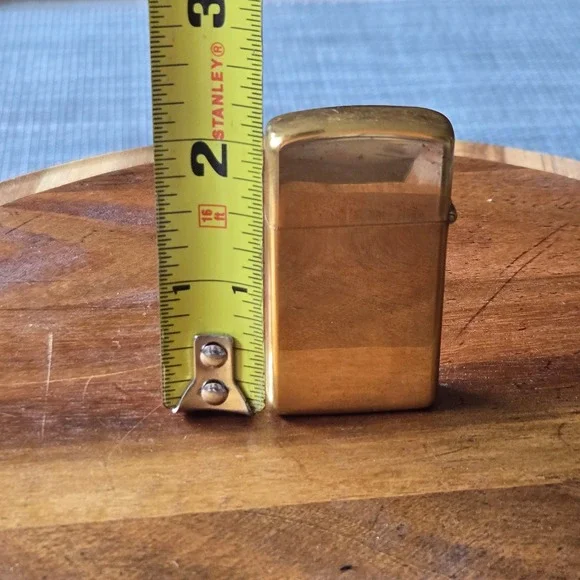 Vintage Solid Brass Slim Mini Zippo - Picture 8 of 9